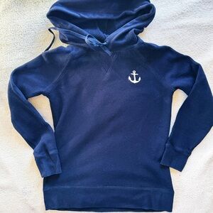 J Crew hooded sweatshirt with embroidered anchor in navy